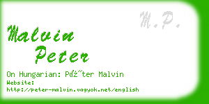 malvin peter business card